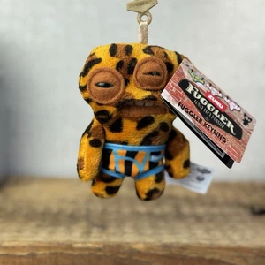 Fuggler Keyring Plush Bag Clip Toy - Annoyed Alien Mini Leopard Print Series 4 - Picture 1 of 5