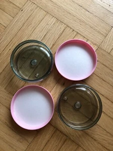 2 x leere Dosen für je 50 ml Kosmetikdosen Kunststoff Transparent Rosa Deckel - Bild 1 von 5