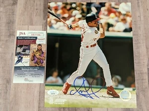 JSA Omar Vizquel Firmado 8x10 Certificado de Autenticidad Indios Cleveland Marineros Gigantes C - Imagen 1 de 3