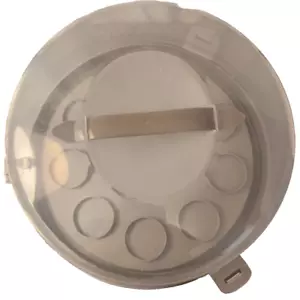 Round Plastic Cake and Cupcake Carrier, Clear with Gray Handle, Clasps - Picture 1 of 5