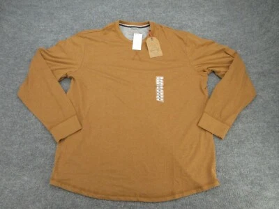 Camisa Impermeable Para Hombres XL Marrón Cuello Redondo Manga Larga Camiseta Adulto XL NUEVO Foto 1 de 4