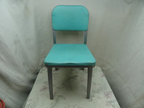 All-Steel Equipment Inc INDUSTRIAL TANKER DESK CHAIR Turquiose Blue VINTAGE 1120 Cover