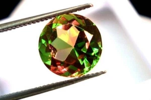 15 Ct Natural Rarest Bi-Color Brazil Andalusite Certified Round Gemstone - Picture 1 of 4