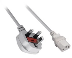5A PC Power Cord UK Plug IEC C13 Cable Mains Kettle Lead 0.75mm2 LOT ORANGE GREY - Picture 1 of 5