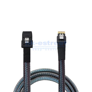 Slim Line SAS 4.0 SFF-8654 4i 38pin to Mini SAS 4i SFF-8087 36pin Cable 1.6ft - Picture 1 of 9