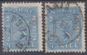 NORGE - 1863 - 2x EDICIÓN DEFINITIVA LEÓN Mi. 8 - Usado - Imagen 1 de 2