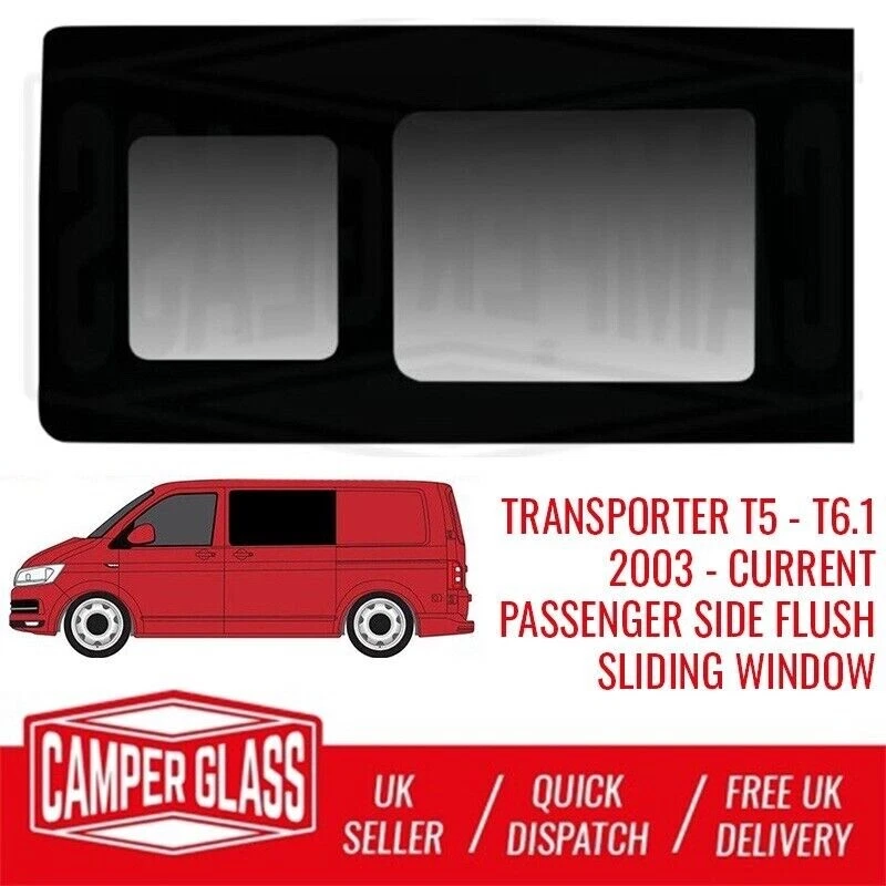 VW Transporter T5-T6.1 FLUSH Sliding Windows - Passenger Side - Image 1 of 4