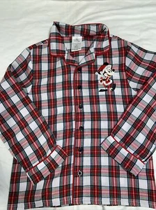 Disney Store Christmas Minnie Mouse Pajama Shirt Red Plaid Flannel Size 7/8 - Picture 1 of 10