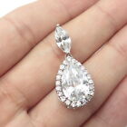 925 Sterling Silver Stauer Pear And Marquise Cut Shaped White C Z Pendant