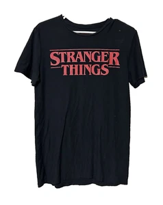 Stranger Things schwarzes T-Shirt Netflix rot Logo Grafik Herren Größe Small - Bild 1 von 3