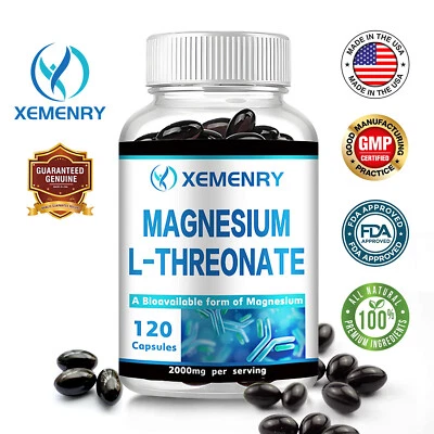 XEMENRY 120pcs Magnesium-L-Threonat - Gehirngesundheit & Speicherbeschleuniger, Fokus