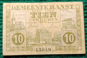 BILLET BELGIQUE D'URGENCE - 10 Centimes - RANST 1918 - TB+ - Imagen 1 de 2