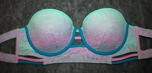 Victorias Secret 32D Flirt Bandeau bikini top Beach Cool Ombre Crochet Lace - Picture 1 of 3