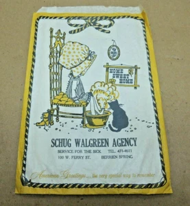 Schug Droge Walgreen Agency Berrien Springs MI Papiertüte American Greetings FEHLER - Bild 1 von 3