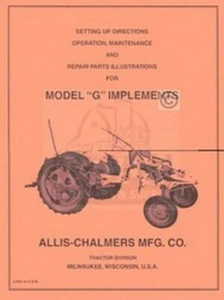 Manual de piezas de servicio del operador del implemento Allis Chalmers G - Imagen 1 de 1