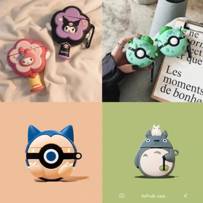 Linda funda para auriculares Totora de anime de dibujos animados para Airpods 1/2/3 Gen Pro 1/2 Gen Cubierta Foto 1 de 4