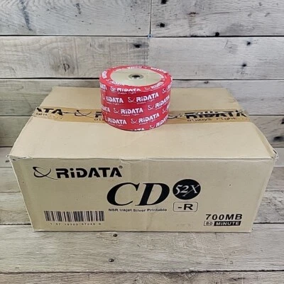 600 RIDATA Blank 52X CD-R CDR White Inkjet Hub Printable 700MB Recordable Disc - Image 1 of 4