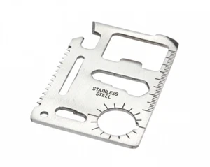 Stainless Multi Utility Tool 11-in-1 Survival Wallet Pocket Knife Bottle Opener - Imagen 1 de 4