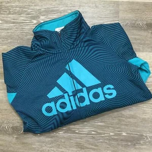 ADIDAS Graphic Track Jacket Style Blue Hooded Sweatshirt Hoodie Boy's Size 5 - Picture 1 of 7