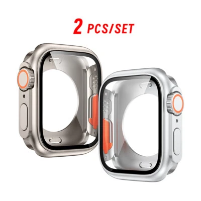 For Apple Watch 11/10/9876 42/46mm Change To Ultra Cover PC Full Protective Case - Image 1 of 4