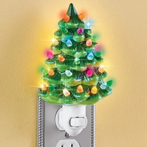 Ceramic Christmas Tree Night Light - 6"H - Picture 1 of 1