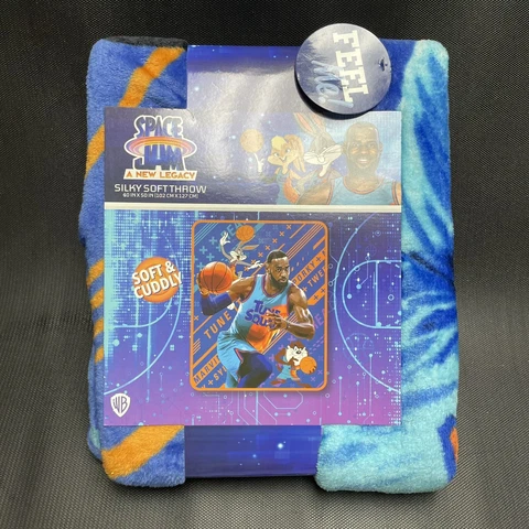 Space Jam Plush Throw Blanket Lebron James Basketball NBA Looney Tunes Boy Gift Cover
