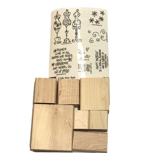 Stampin’ Up Cling Rubber Wood Stamp Set Friends I Like Your Style Quote Vintage - Picture 1 of 5