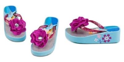  Disney Store ELSA ANNA DeLuXe PLATFORM FLiP FLoPS GIRLS FROZEN NWT Wedge NEW - Image 1 of 4