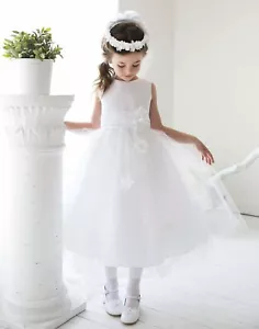 NEW Flower Girl Easter Wedding party Dress Birthday communion tutu size 8 and 12 - Picture 1 of 1