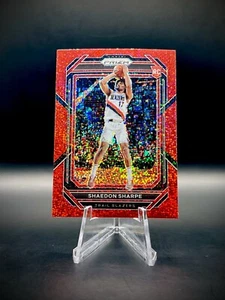 ❤️2022-23 Panini Prizm #250 Shaedon Sharpe Red Sparkle Prizm Rookie RC - Bild 1 von 3