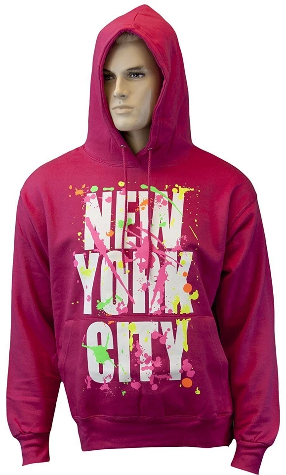 Толстовка с капюшоном New York Paint Splash NY Splatter ярко-розовая - Изображение 1 из 1