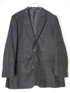 Burberry LONDON Angora Wool Shadow Check 2B Jacket Black 104-104-180 E7 - Picture 1 of 6