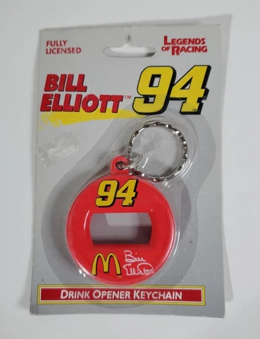 Bill Elliott #94 Legends Of Racing 1998 Drink Opener Bottle Opener Key Chain NOS Cover