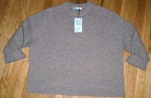 Zara Ladies Wool Beige Oversized Sweater Small-Med Cozy & Warm - Picture 1 of 10