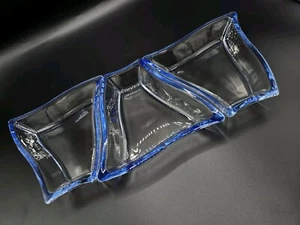 Luigi Bormioli Michelangelo 3 Piece Cobalt Blue Glass Serving Dish Set  - Picture 1 of 6