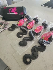 4 paquetes de extensiones de cabello 100 % humano negro onda corporal 14" 16" 18" 20" - Imagen 1 de 9