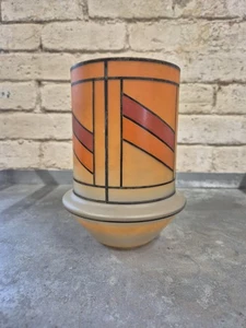 Glass Art Deco Lamp Shade Glass Orange And Red Frosted Reversible - Picture 1 of 9