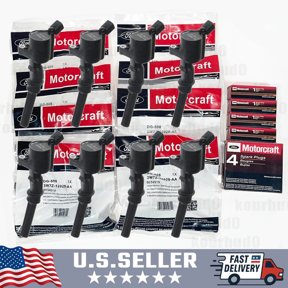 Juego de 8 bobinas de encendido originales OEM DG508 y bujía SP479 para Ford F150 4,6 L 5,4 L Foto 1 de 4