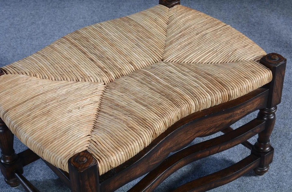 Serpentine French Country Walnut Ottoman for Cozy Homes - Image 1 of 1