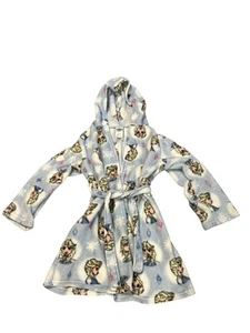 Girls Disney FROZEN Plush Fleece Bathrobe Hooded Size: 8 (Medium) Princess Elsa - Picture 1 of 3