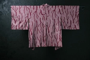 Vintage Japanese Kimono Silk Antique HAORI Jacket Robe Dress Dyed/KIN08/460 - Picture 1 of 10