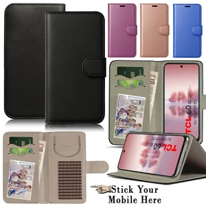 Universal Leather Flip Case For TCL 60/60 SE/60R/60 XE NxtPaper & TCL 50 Series - Picture 1 of 9