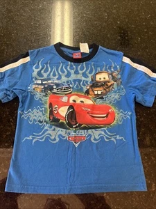 Vintage Y2K Disney Pixar Cars Supercharged Boys Shirt Sz 8 Racing Lightning Mcq - Picture 1 of 8