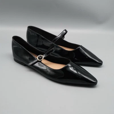 Женские туфли на плоской подошве с острым носком Rouge Helium лакированная кожа черные размер 8 новые без ценников - Изображение 1 из 4