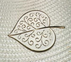 Vintage Trifari Heart Shaped with White Enamel Brooch - Picture 1 of 4