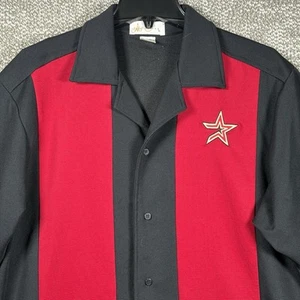 Vintage Houston Astros Bowling Shirt Mens Large Red/Black Embroidered Buttons - Picture 1 of 7