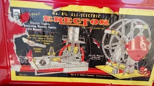 Vintage Aufrichter Set Metallkoffer 1948 AC Gilbert & Co Nr. 8-1/2 Tolles Spielzeug Hergestellt in den USA - Bild 1 von 13