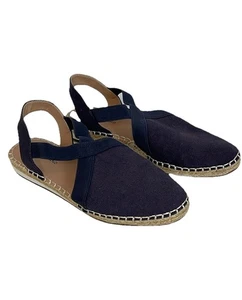 Lucky Brand Rifka Canvas Slingback Espadrille enge Zehenpartie flache Sandalen marineblau 9M - Bild 1 von 9