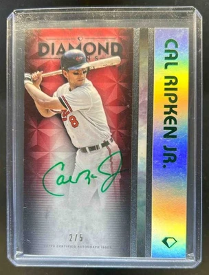 2023 Topps Diamond Icons Cal Ripken Jr. PolychromatINK Auto Green Ink Red #2/5 - Image 1 of 2