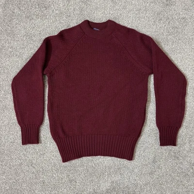 Vintage Pendleton Sweater Mens Large Burgundy Wool Crewneck Raglan Made USA 90s - Image 1 of 4